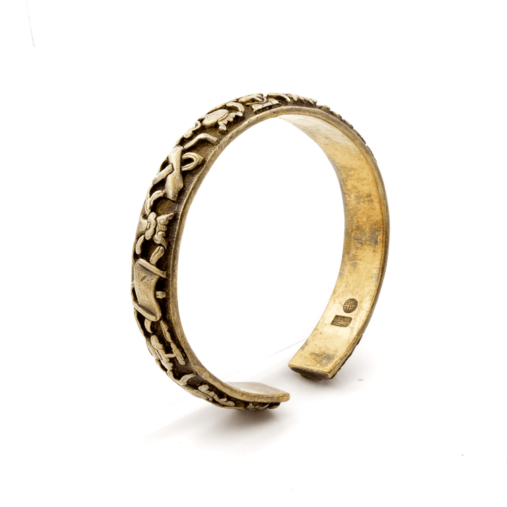 Brass x Traditional Chinese Brass Bangle - Kingdom Jewelry
