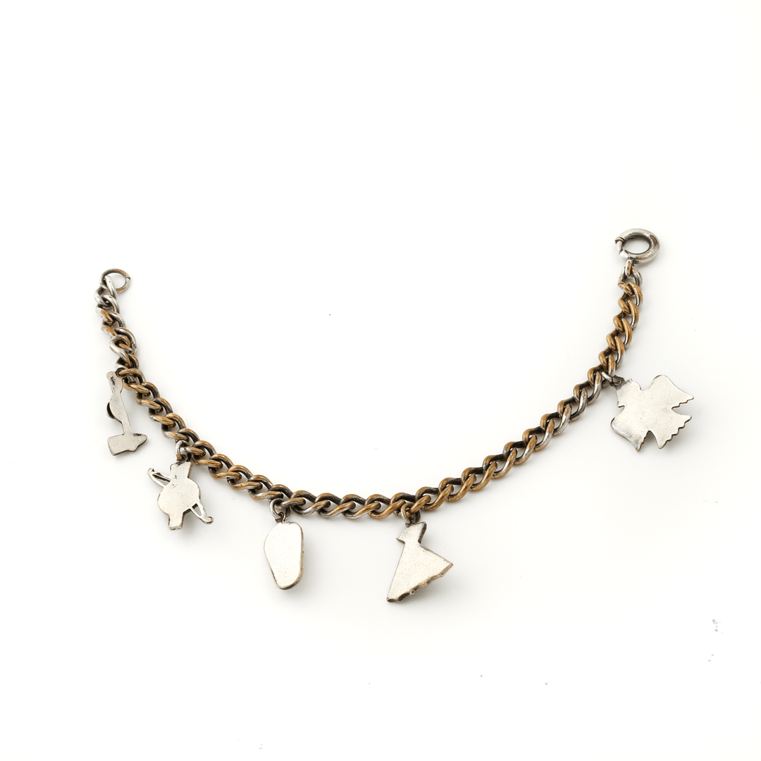 Bronze - Washed Silver x Vintage 1960's Southwest Charm Bracelet - Kingdom Jewelry