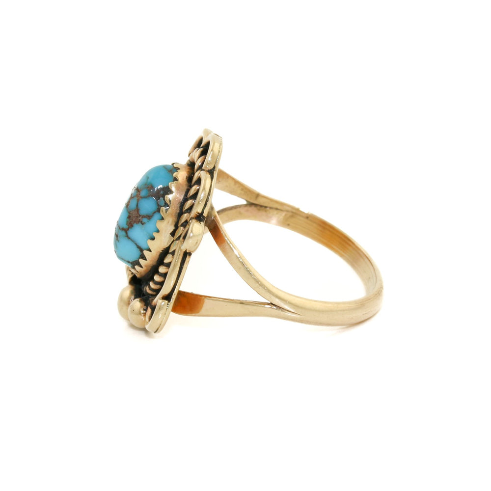 
                      
                        Classic 14k Gold x Egyptian Turquoise Navajo Leaf Ring - Kingdom Jewelry
                      
                    