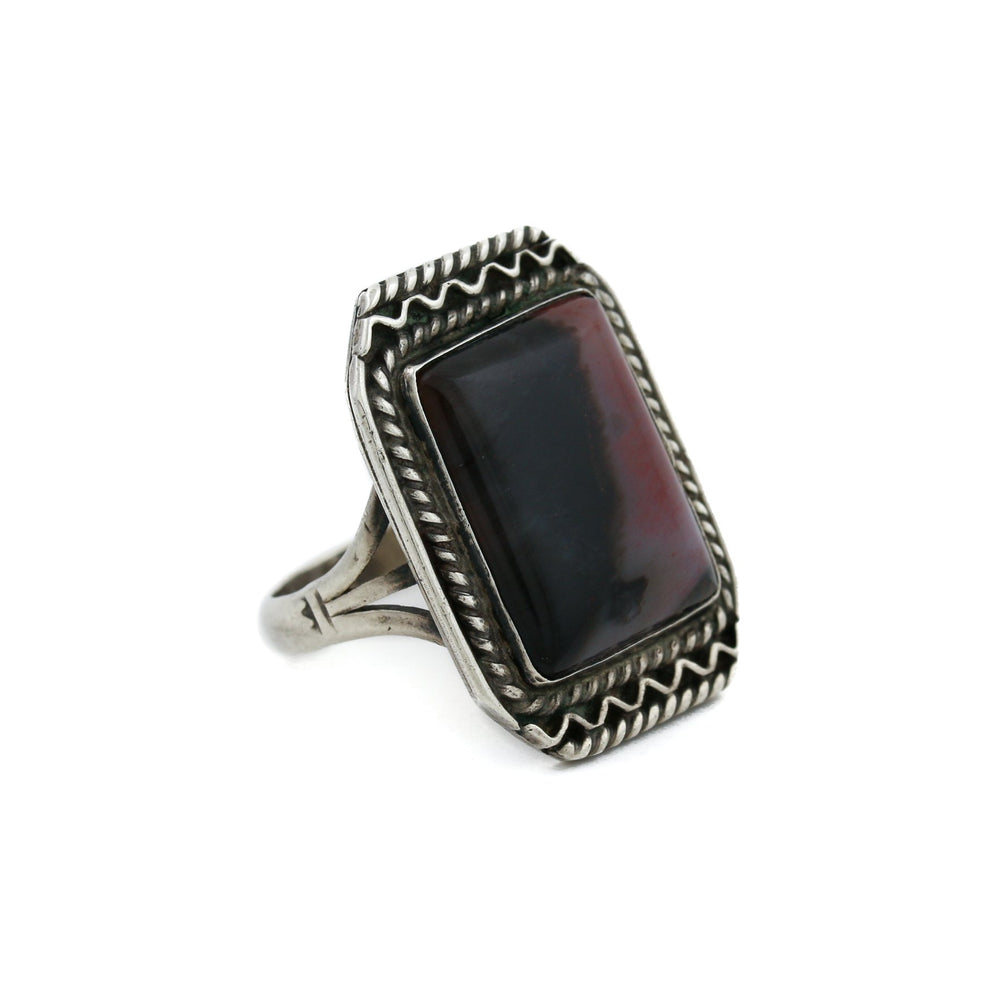 
                      
                        Classic 1970's Square Petrified Wood x Navajo Ring - Kingdom Jewelry
                      
                    