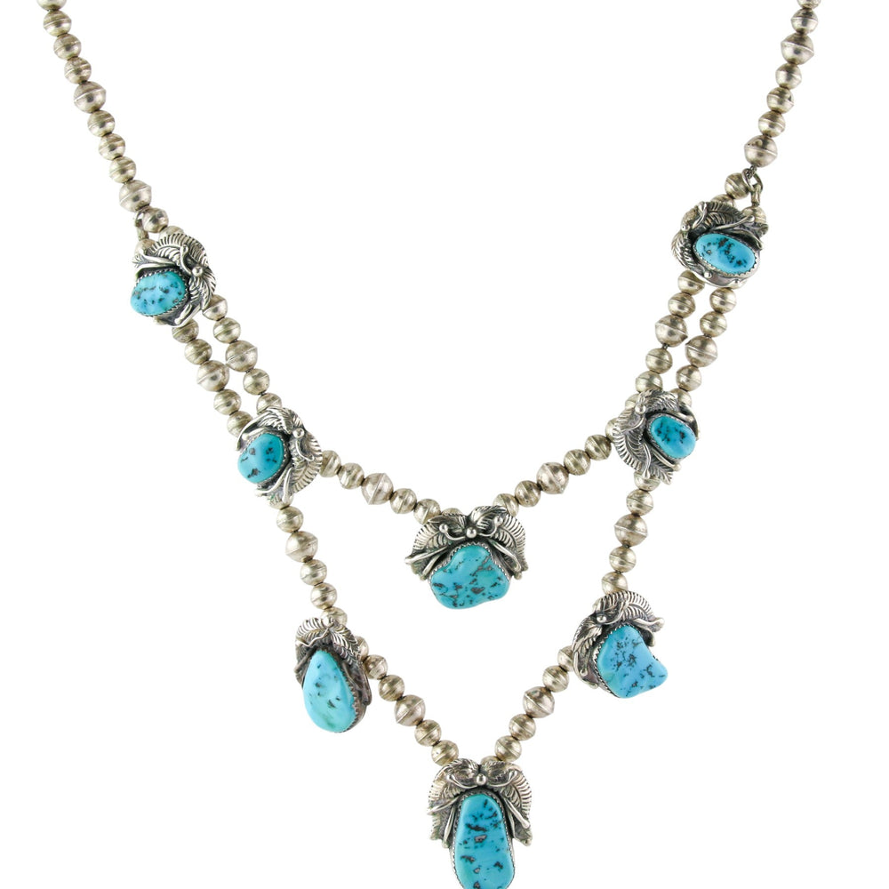 
                  
                    Classic 1980's Leaf - Motif Blue Turquoise Natural Turquoise Necklace - Kingdom Jewelry
                  
                