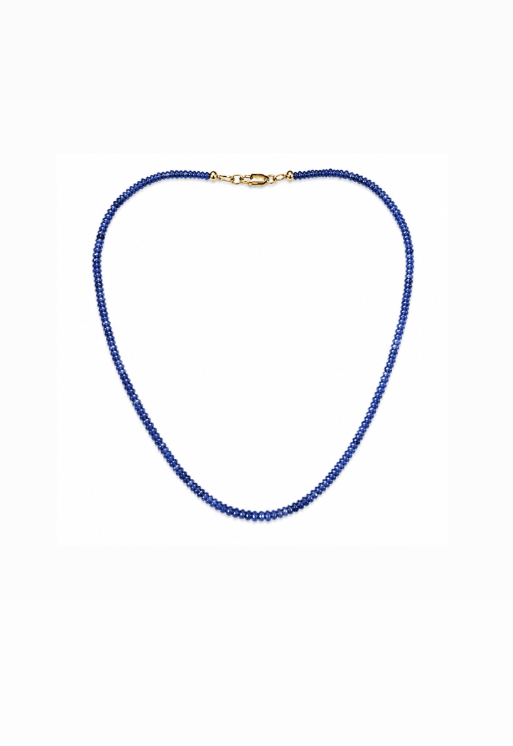 Deep Blue Sapphire Beaded Necklace - Kingdom Jewelry