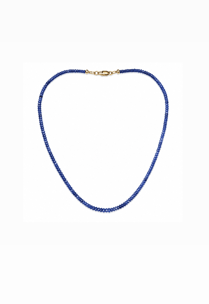 Deep Blue Sapphire Beaded Necklace - Kingdom Jewelry