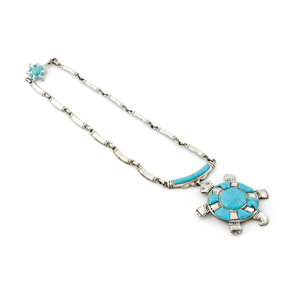 
                  
                    Endearing 1970's "Turtle Island" Natural Turquoise Navajo Necklace - Kingdom Jewelry
                  
                