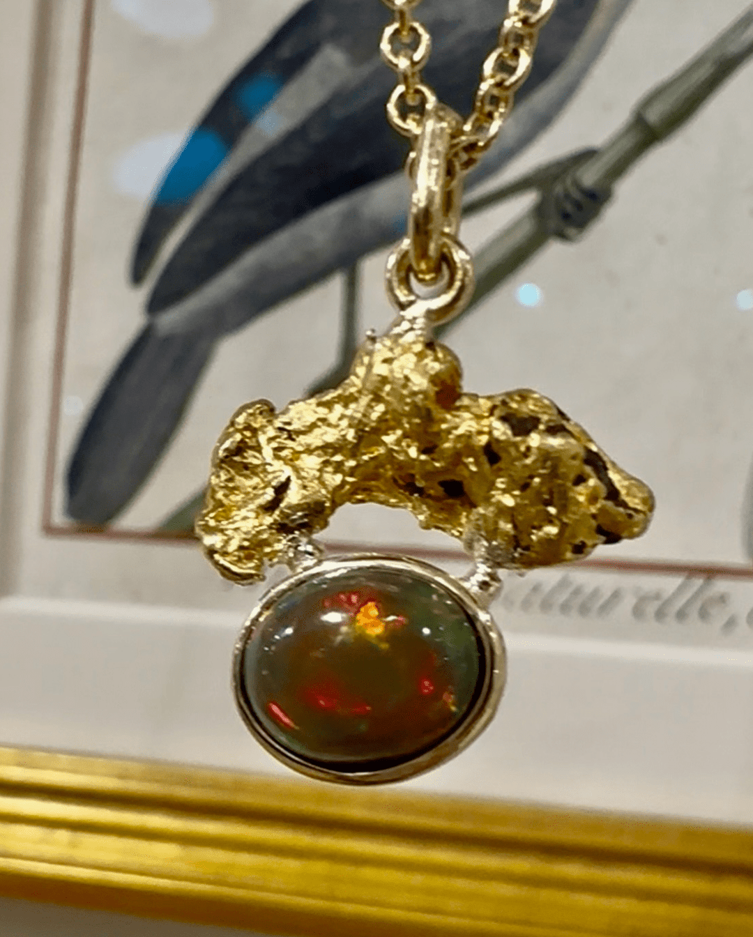 Gold Nugget Welo Opal Pendant - Kingdom Jewelry