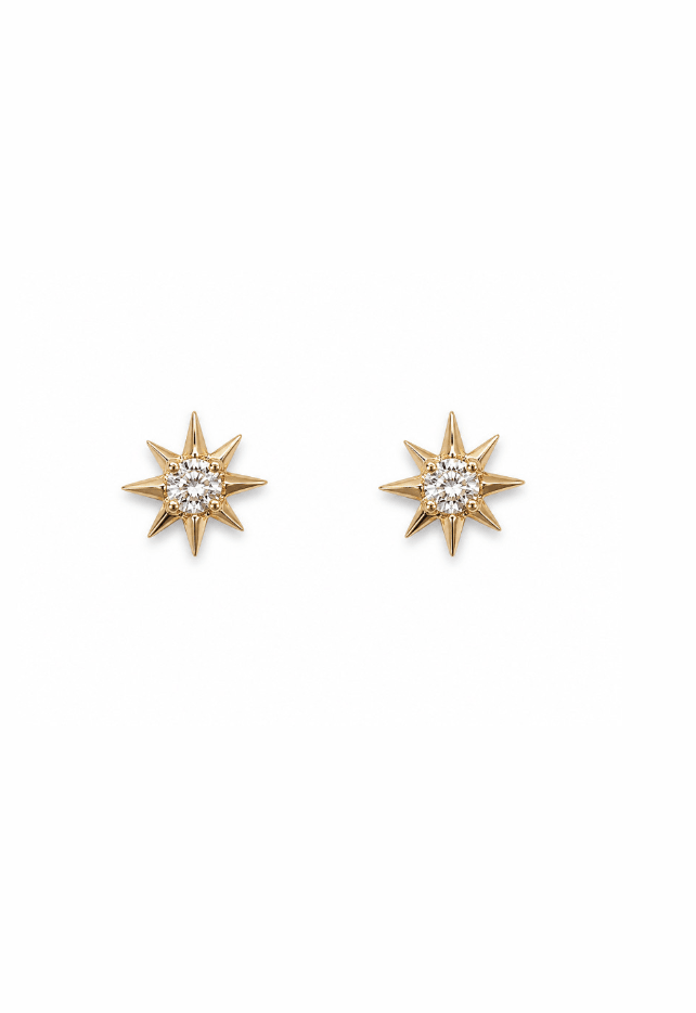 Gold Starburst Stud Earrings - Kingdom Jewelry