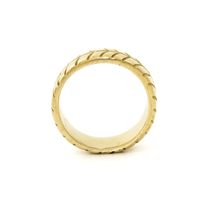Gold x 7mm "Chevron" Brutalist Band - Kingdom Jewelry