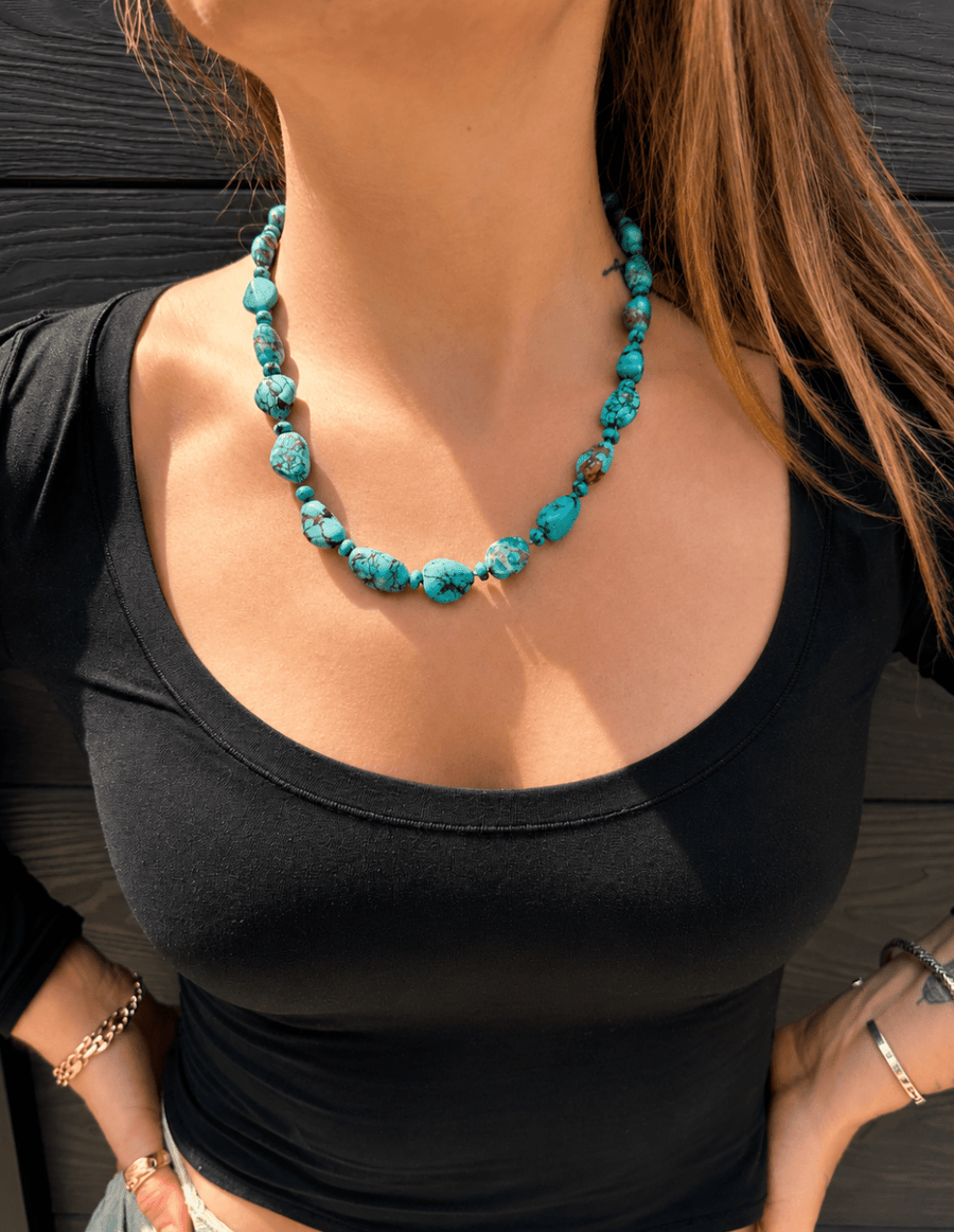 Hubei Turquoise Combo Beaded Necklace - Kingdom Jewelry