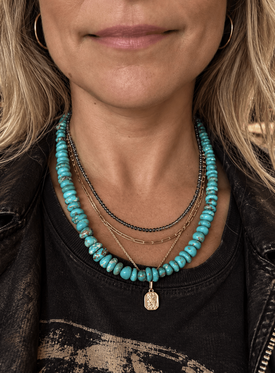 Juicy Blue Green American Turquoise Nugget Necklace - Kingdom Jewelry