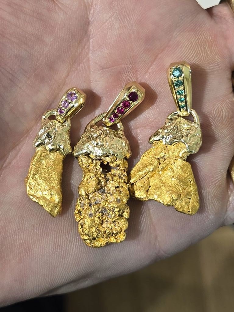 LUX Mex Raw Gold Nuggets x 14K Gemstone Bails - Kingdom Jewelry