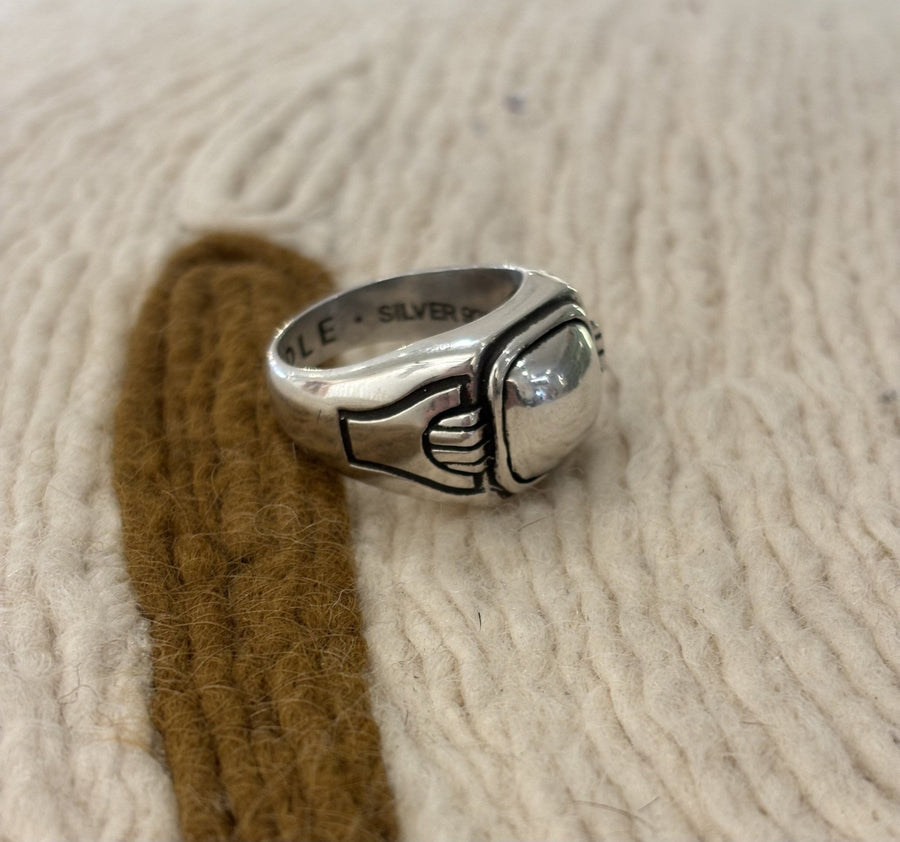 Maple Rounded "Fist" Silver Signet Ring - Kingdom Jewelry