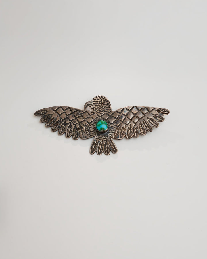 Massive Contemporary Turquoise Navajo Pin - Kingdom Jewelry