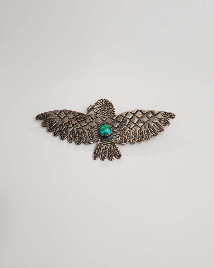 Massive Contemporary Turquoise Navajo Pin - Kingdom Jewelry