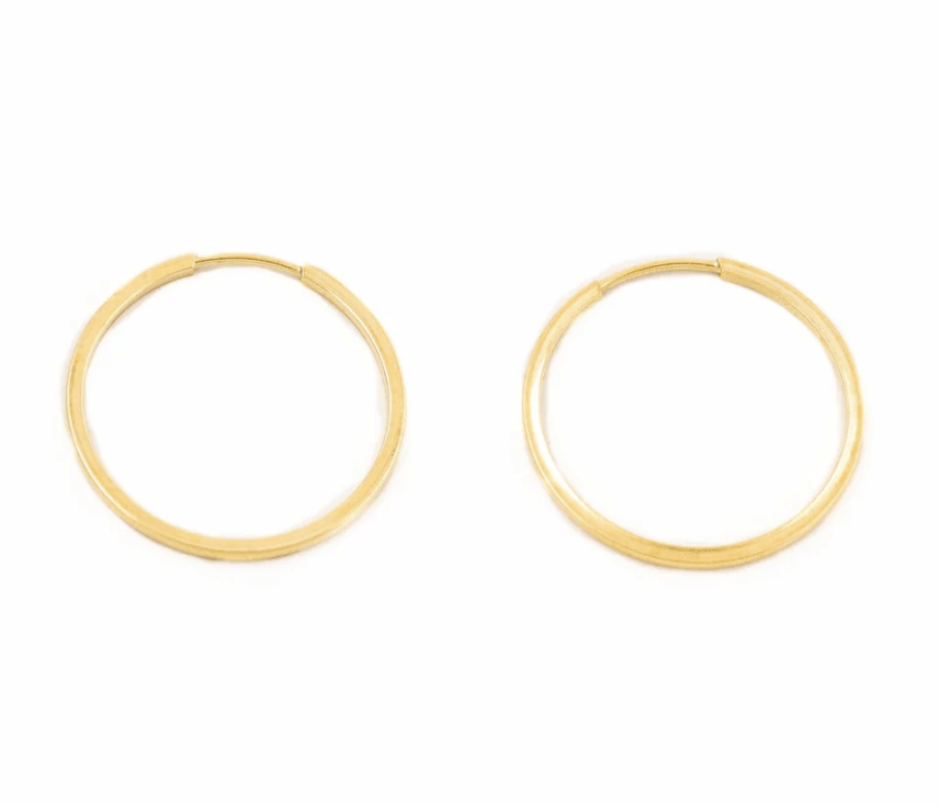 Med 10k Semi - Hollow Sleeper Hoops - Kingdom Jewelry