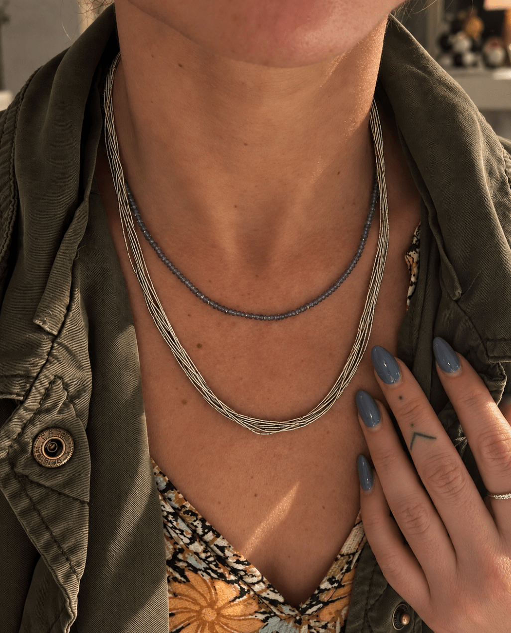 Multi-Strand Vintage Liquid Sterling Silver Necklace - Kingdom Jewelry