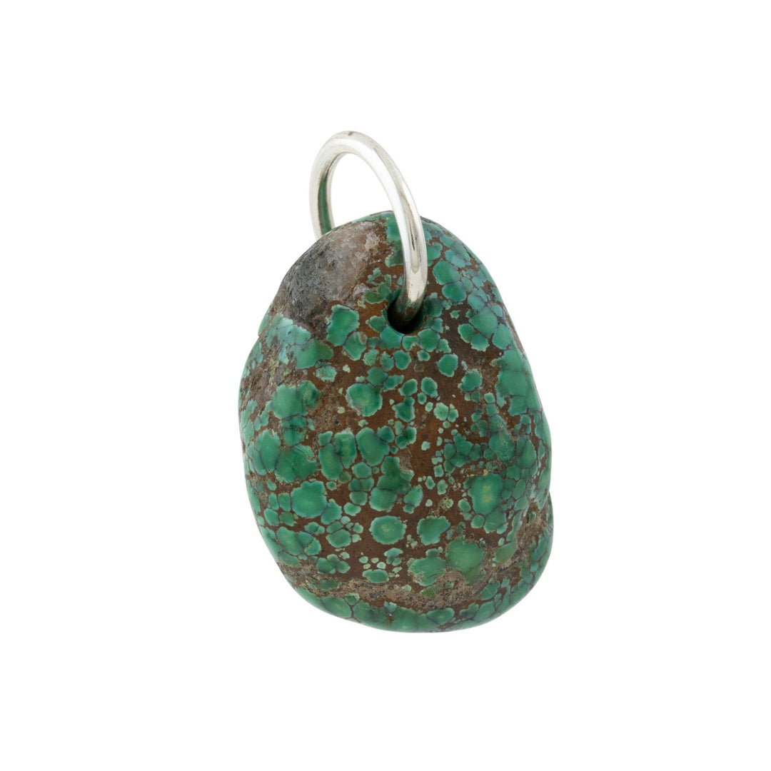 Natural Green Grasshopper Turquoise Boulder Nugget Pendant - Kingdom Jewelry