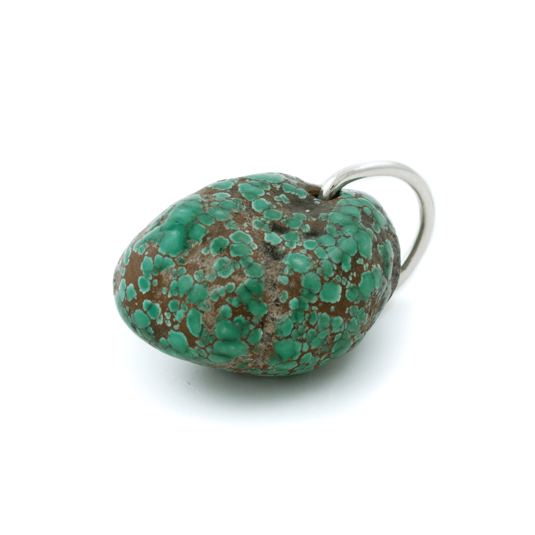 Natural Green Grasshopper Turquoise Boulder Nugget Pendant - Kingdom Jewelry