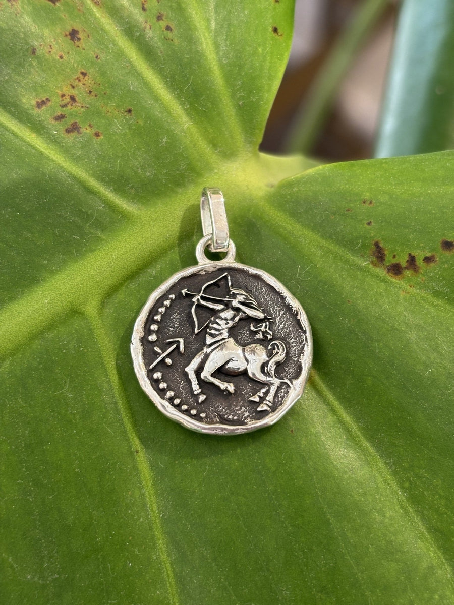 New Old World Zodiac Coin Pendant - Sagittarius - Kingdom Jewelry