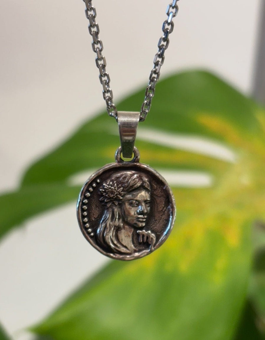 New Old World Zodiac Coin Pendant - Virgo - Kingdom Jewelry