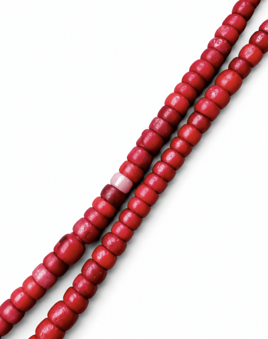 One of a kind White Heart Trade Beads - Kingdom Jewelry