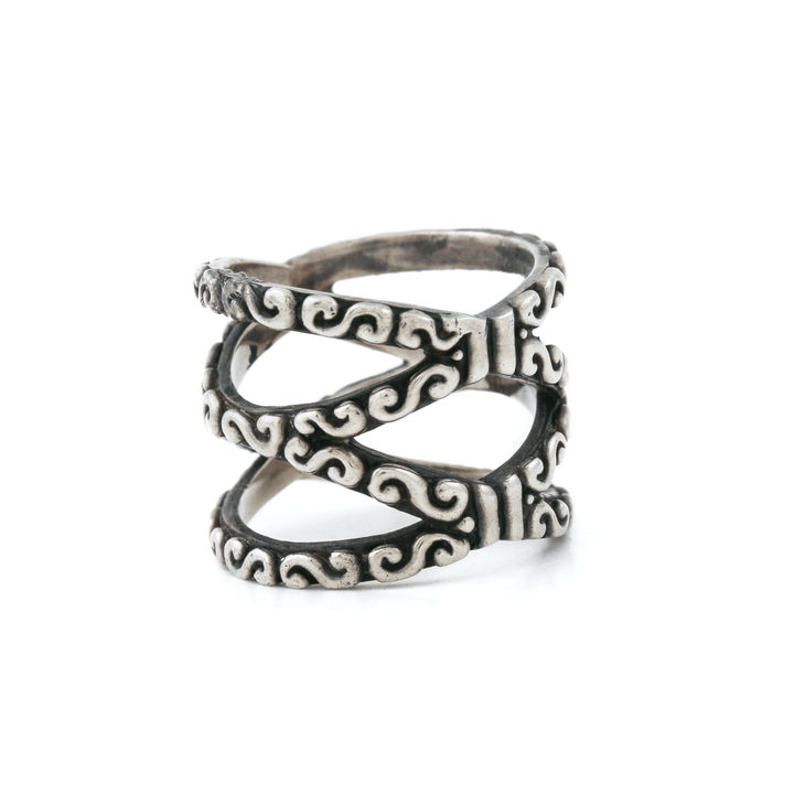 Ornate Triple - Stacked "Lautan" Indonesian Band - Kingdom Jewelry