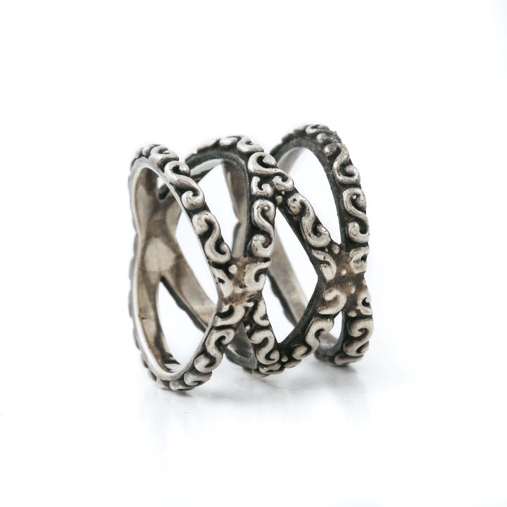 Ornate Triple - Stacked "Lautan" Indonesian Band - Kingdom Jewelry