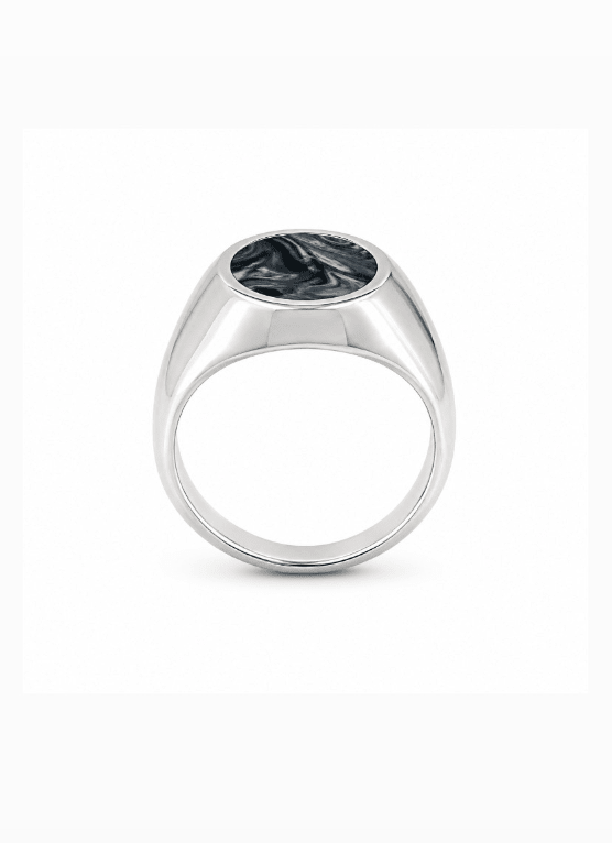 Oval Pietersite Inlay Silver Ring - Kingdom Jewelry