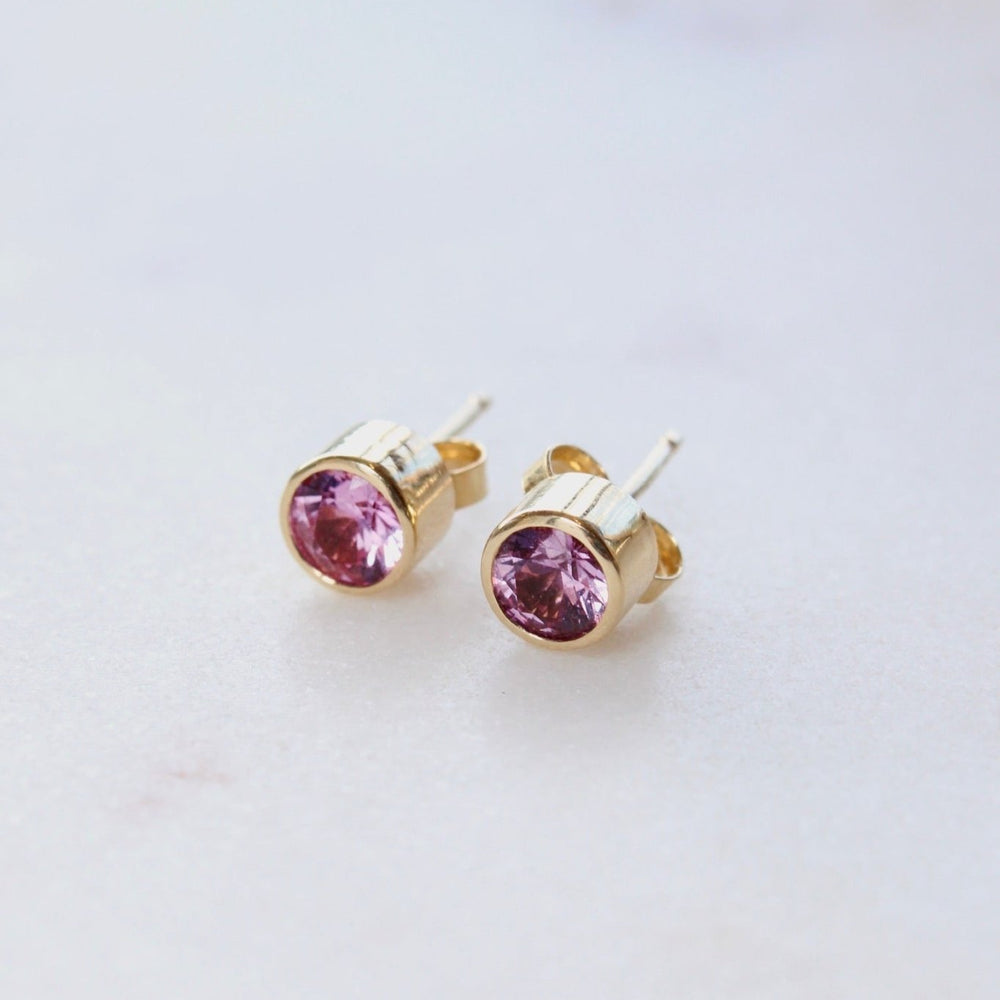 Pink Sapphire Studs in 14k - Kingdom Jewelry