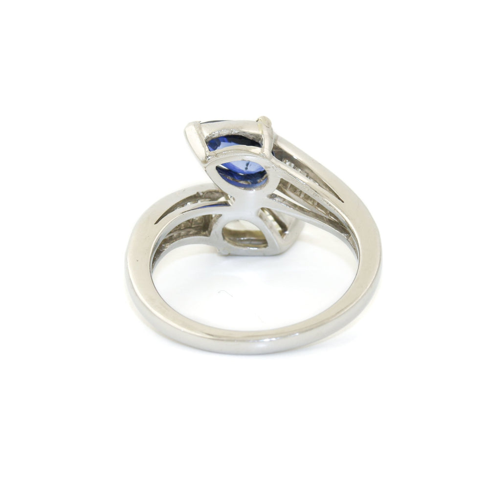 
                  
                    Platinum x 1.15ct Twin Pear Sapphire & Diamond Bypass Ring - Kingdom Jewelry
                  
                