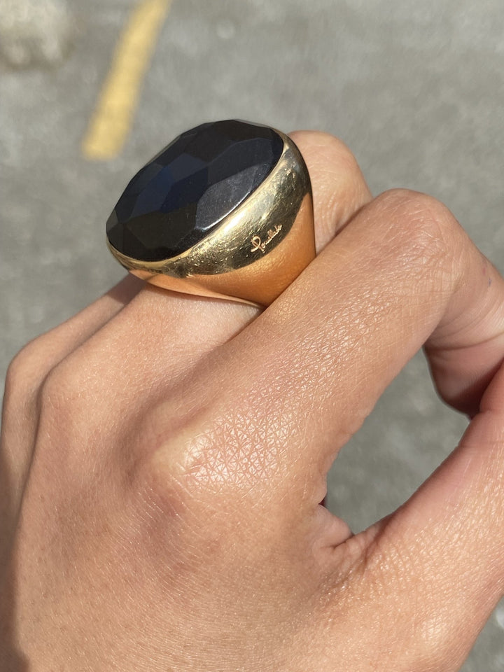 Pomellato 18k Gold Ring & Black Stone - Kingdom Jewelry