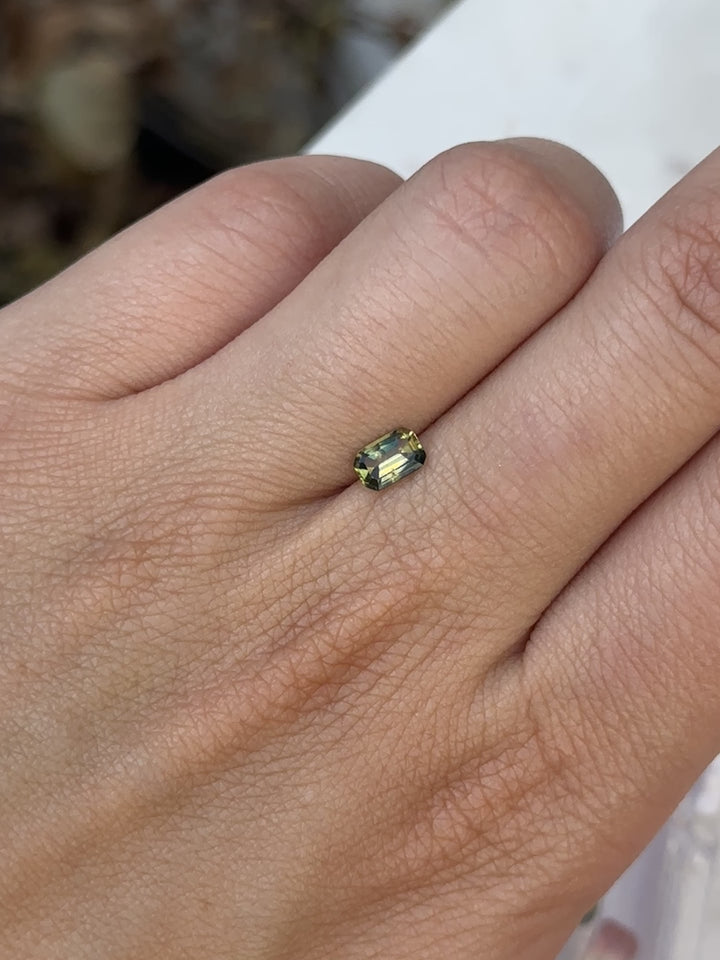 0.60ct Emerald Cut Parti Sapphire