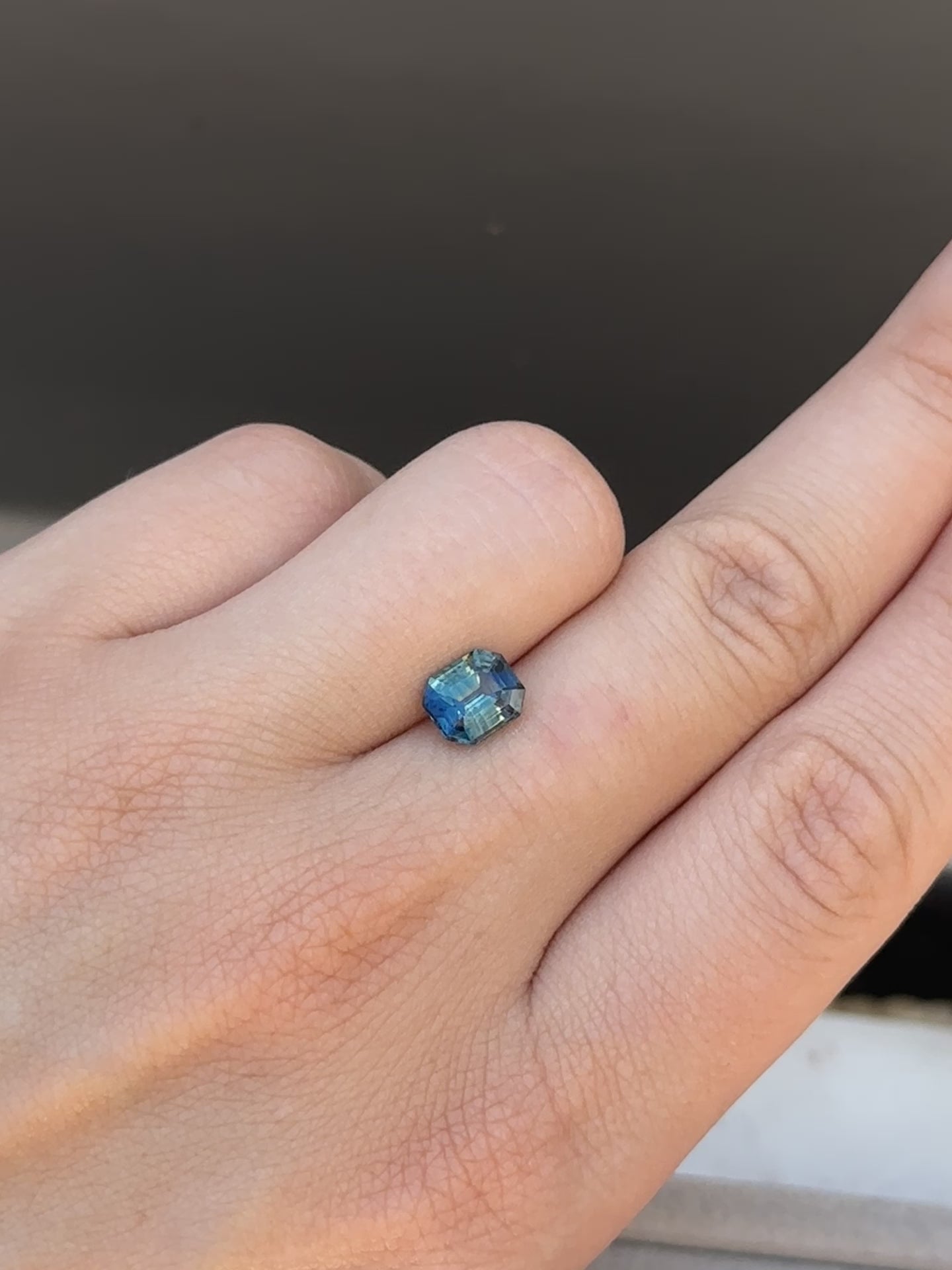 2.04ct Asscher Blue Bi-Colour Sapphire