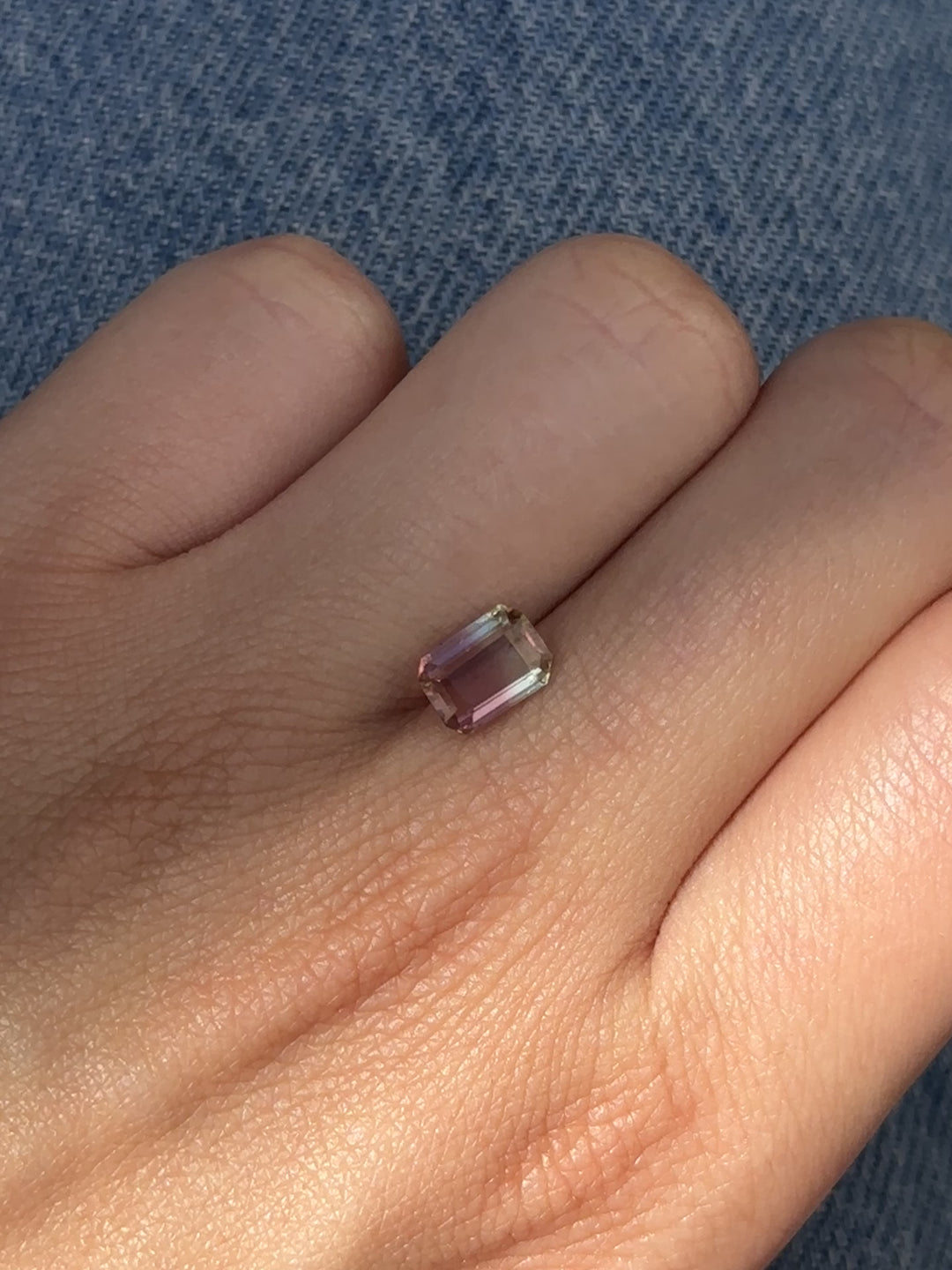 Create the jewelry piece of your dreams with this exquisite 1.37ct-carat emerald-cut bi-colour tourmaline. Delicious, sweet pink saturates into gorgeous champagne tones, making this gemstone truly one of a kind.