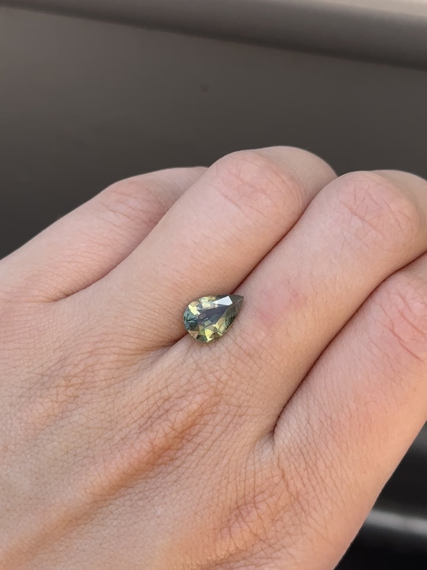 2.21ct Pear Shape Green Sapphire