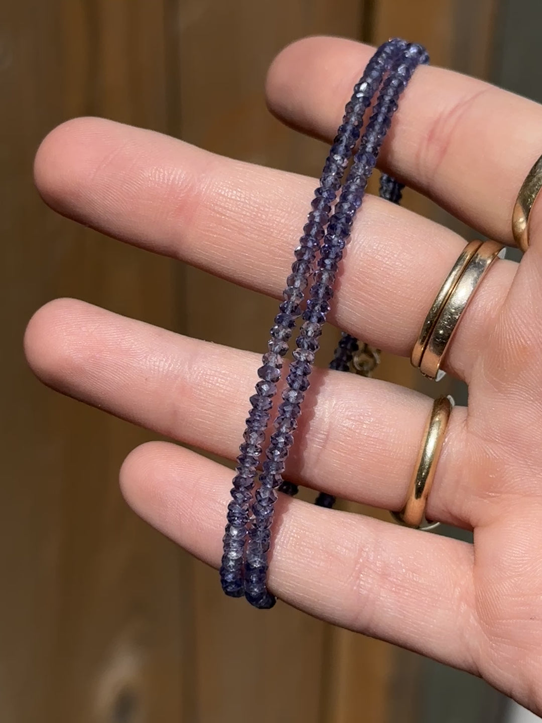 Starry Night Iolite Beaded Necklace