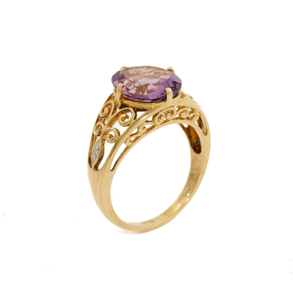 
                      
                        Primal 14 KT Gold x Amethyst Filigree Cocktail Ring - Kingdom Jewelry
                      
                    