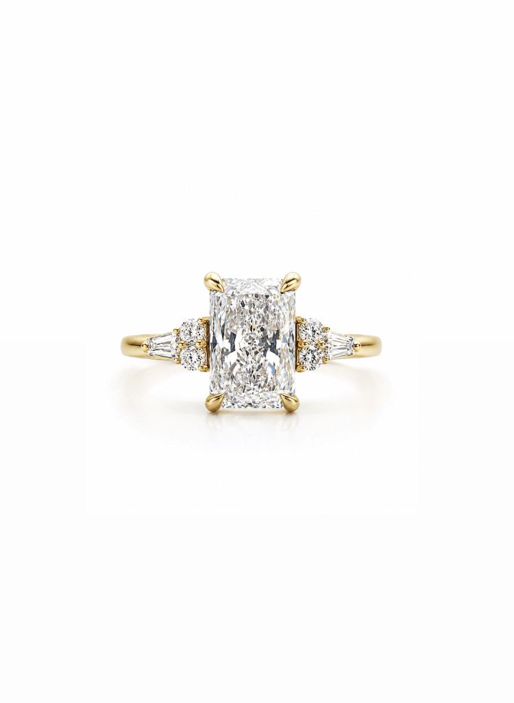 Radiant Diamond 14k Yellow Gold Engagement Ring - Kingdom Jewelry