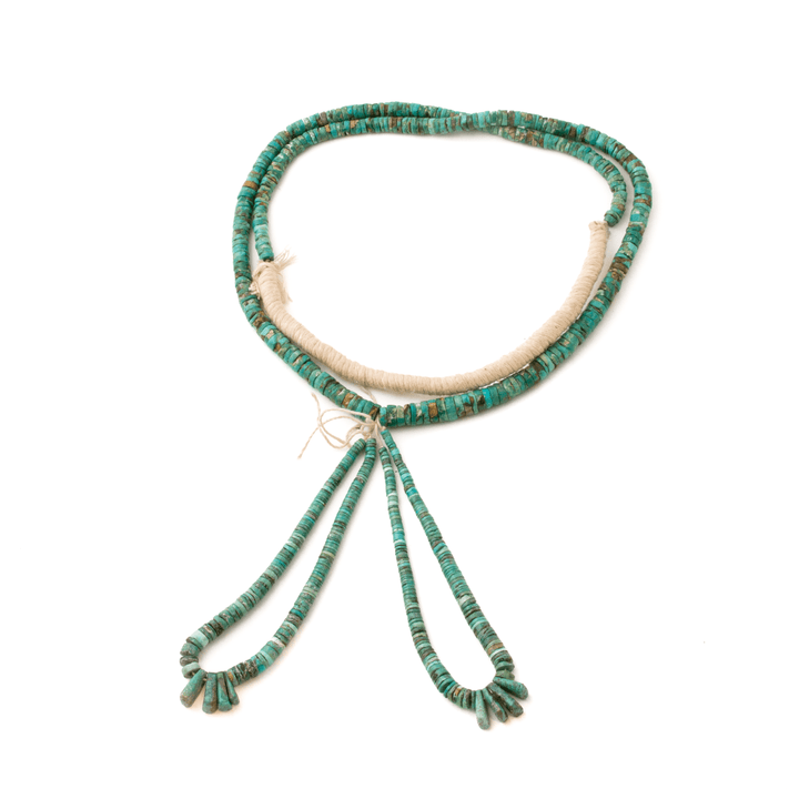 Ray Lovato Handmade Heishi Broken Arrow Turquoise Beaded Necklace - Kingdom Jewelry