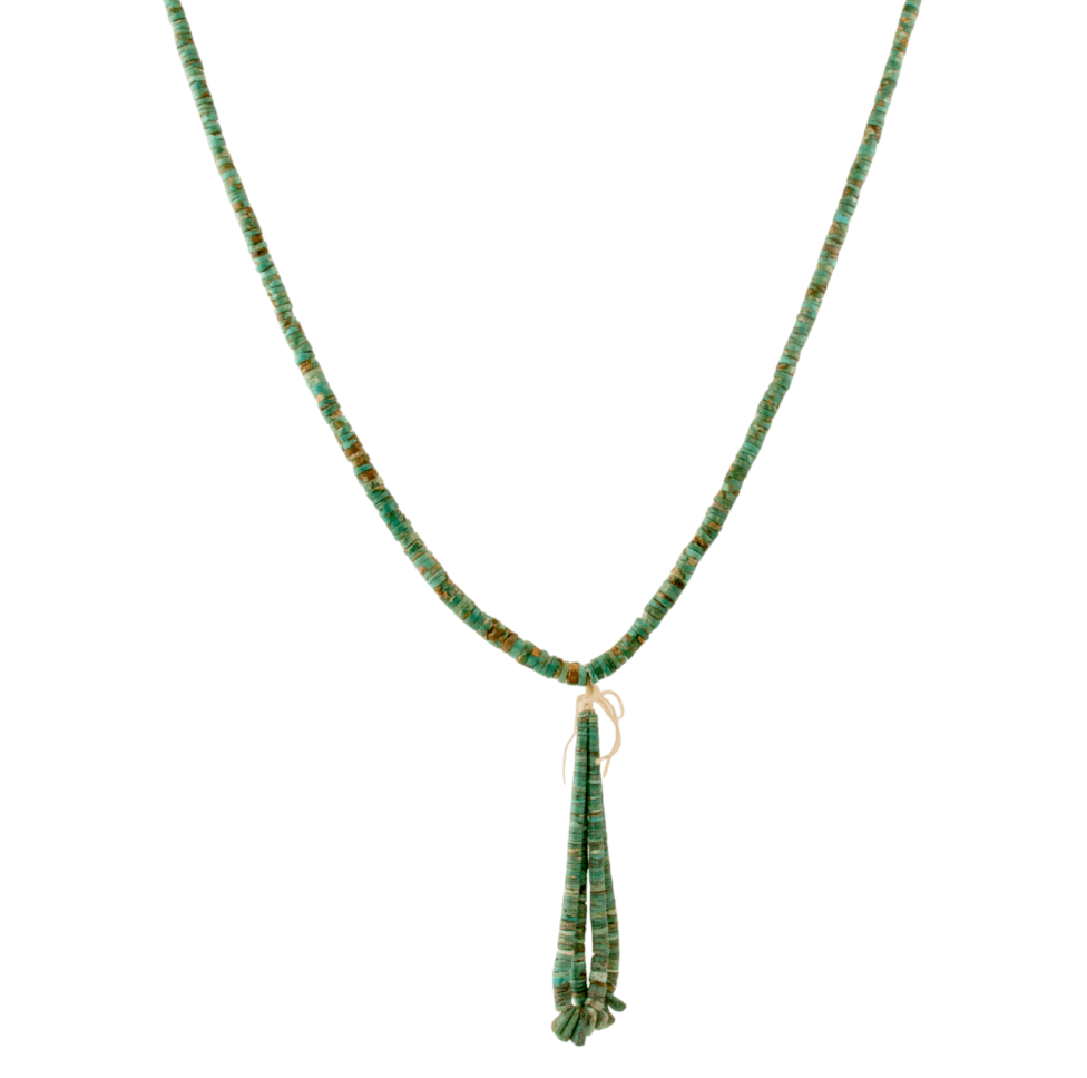 Ray Lovato Handmade Heishi Broken Arrow Turquoise Beaded Necklace - Kingdom Jewelry