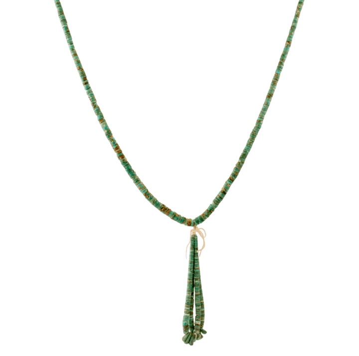 Ray Lovato Handmade Heishi Broken Arrow Turquoise Beaded Necklace - Kingdom Jewelry
