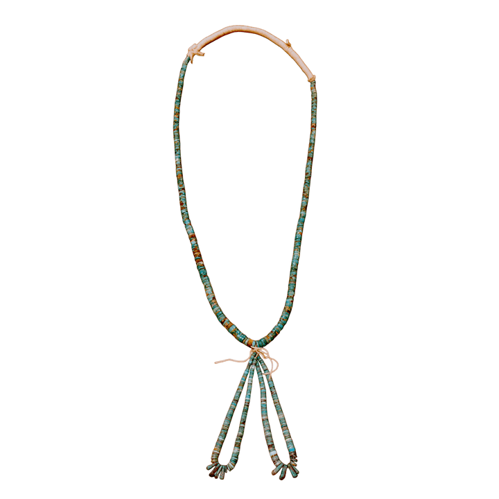 Ray Lovato Handmade Heishi Broken Arrow Turquoise Beaded Necklace - Kingdom Jewelry