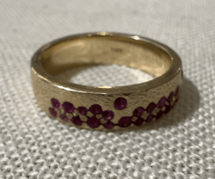 Ruby and Sapphire 14k Yellow Gold Confetti Band - Kingdom Jewelry
