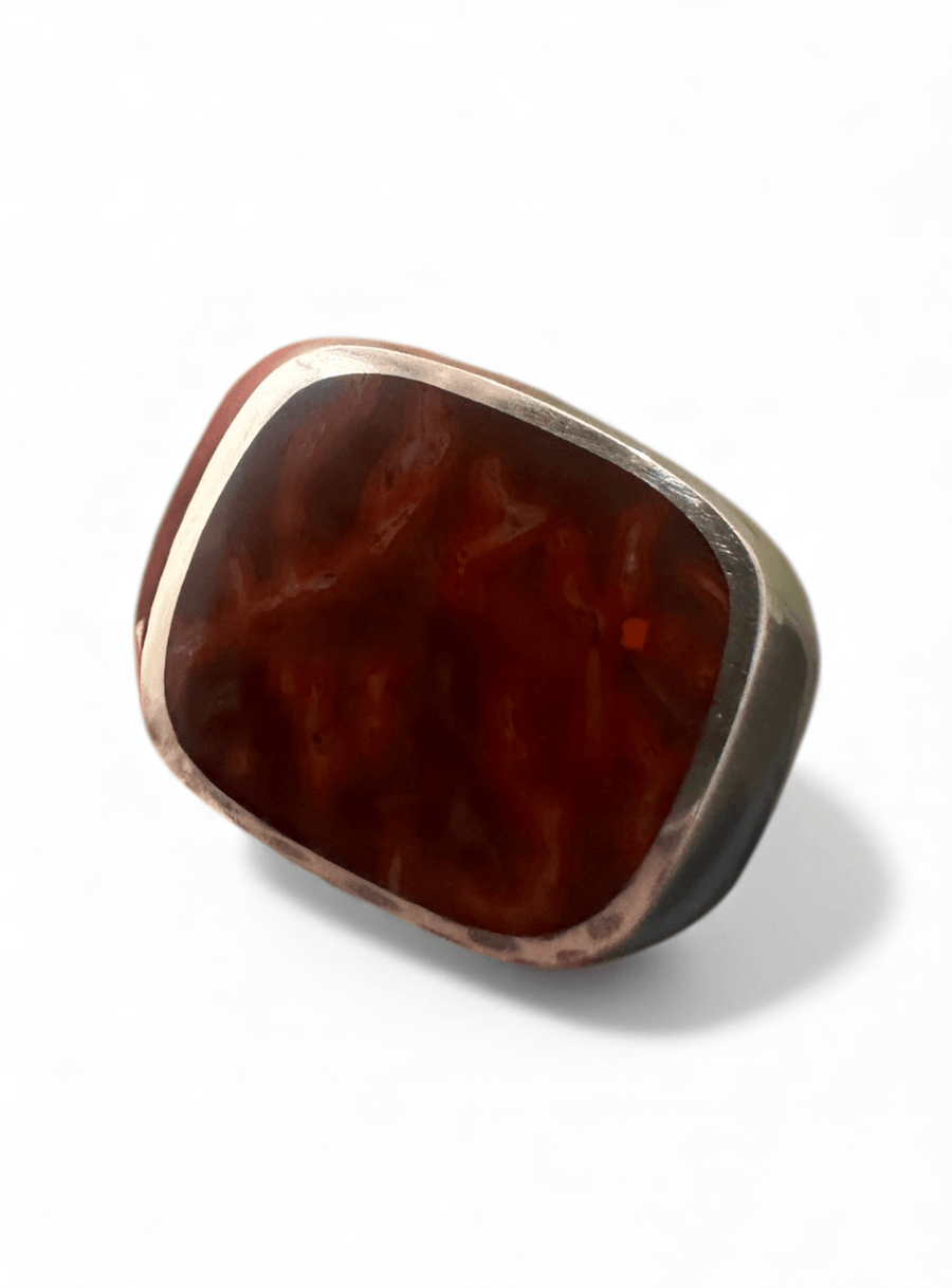 Silver Dino Bone Signet Ring - Kingdom Jewelry