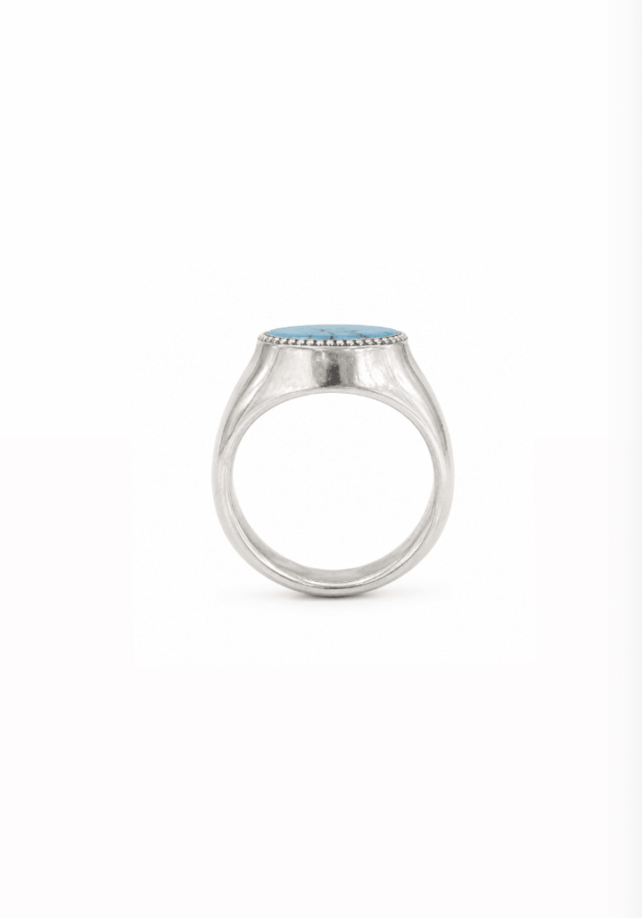 Silver Milgrain x Blue Ridge Turquoise Inlay Ring - Kingdom Jewelry