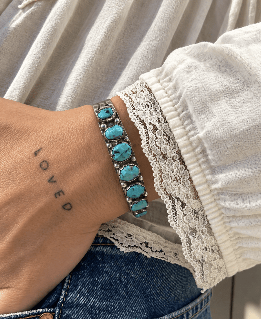 Silver Nugget Navajo Cuff - Kingdom Jewelry