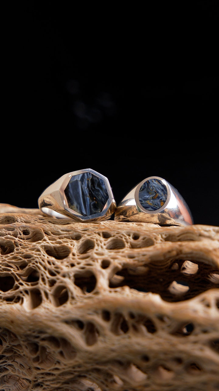 Silver Oval Pietersite Inaly Signet Ring - Kingdom Jewelry