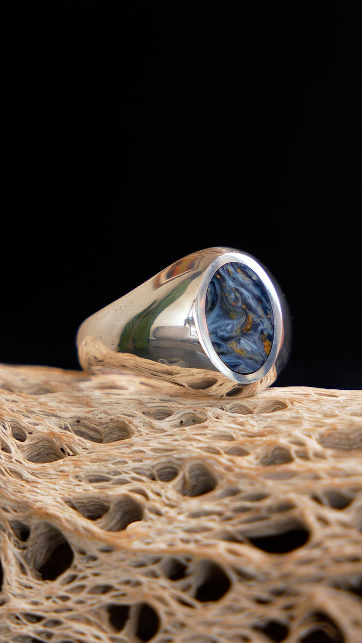 Silver Oval Pietersite Inaly Signet Ring - Kingdom Jewelry