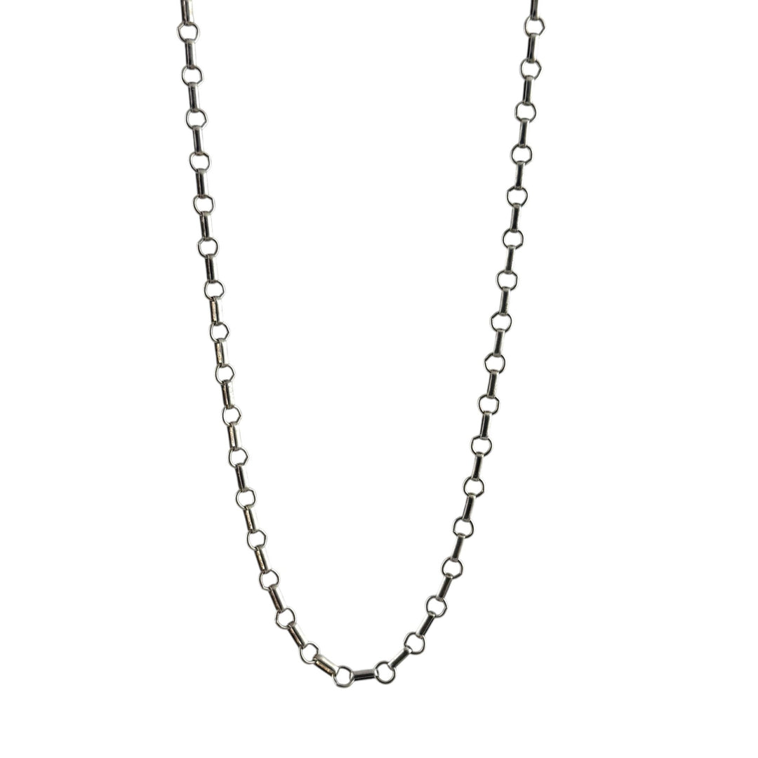 Silver x 5mm O - Link Paper Clip Chain Necklace - Kingdom Jewelry
