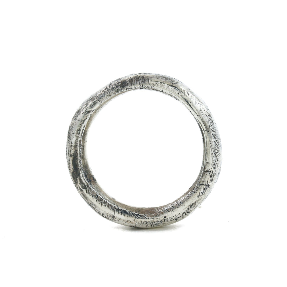 
                  
                    Silver x 5mm "Raw Textured" Brutalist Tube Band - Kingdom Jewelry
                  
                