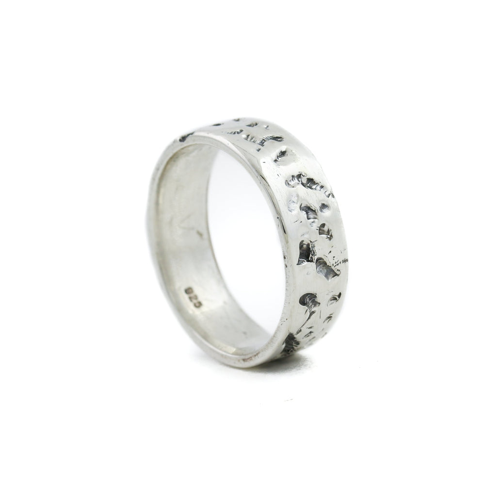 
                      
                        Silver x 6mm "Stone-Textured" Brutalist Band - Kingdom Jewelry
                      
                    